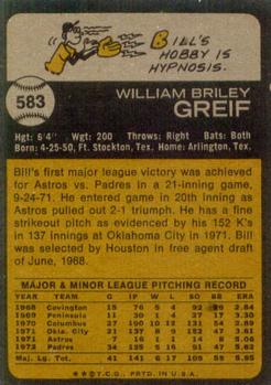 Bill Greif  baseball card collectible - Main Image 2