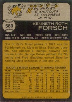 Ken Forsch  baseball card collectible - Main Image 2