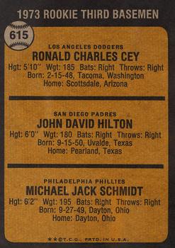 1973 Rookie Third Basemen (Ron Cey / John Hilton / Mike Schmidt)  baseball card collectible - Main Image 2