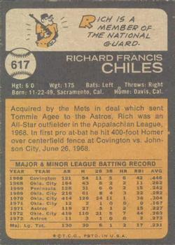 Rich Chiles  baseball card collectible - Main Image 2