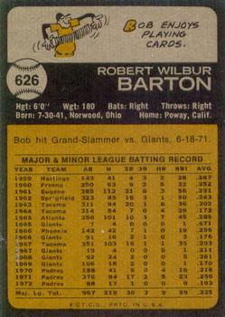 Bob Barton  baseball card collectible - Main Image 2