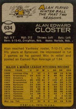 Alan Closter  baseball card collectible - Main Image 2