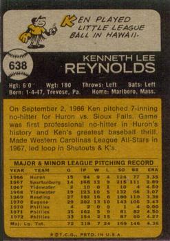 Ken Reynolds  baseball card collectible - Main Image 2
