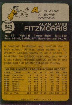 Al Fitzmorris  baseball card collectible - Main Image 2