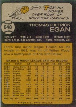 Tom Egan  baseball card collectible - Main Image 2