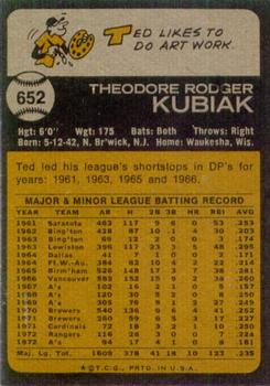 Ted Kubiak  baseball card collectible - Main Image 2