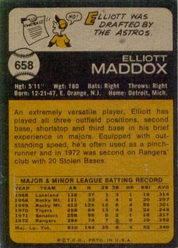 Elliott Maddox  baseball card collectible - Main Image 2