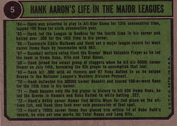 Hank Aaron Special: 1966-1969  baseball card collectible - Main Image 2