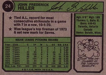 John Hiller  baseball card collectible - Main Image 2