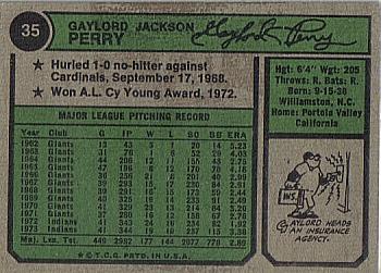 Gaylord Perry  baseball card collectible - Main Image 2