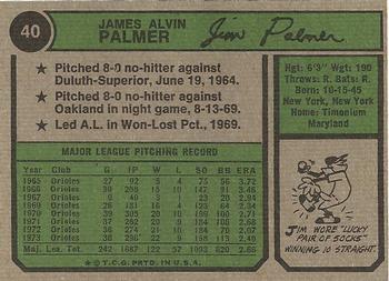 Jim Palmer  baseball card collectible - Main Image 2