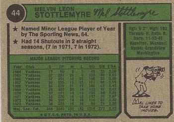 Mel Stottlemyre  baseball card collectible - Main Image 2