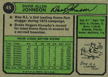 Dave Johnson  baseball card collectible - Main Image 2