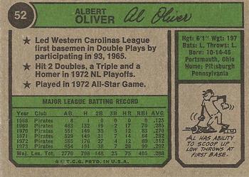 Al Oliver  baseball card collectible - Main Image 2