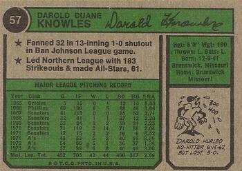 Darold Knowles  baseball card collectible - Main Image 2