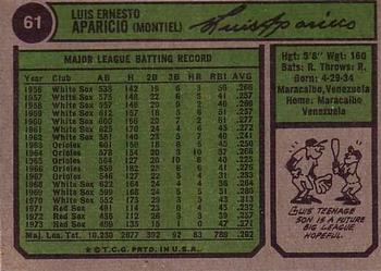 Luis Aparicio  baseball card collectible - Main Image 2