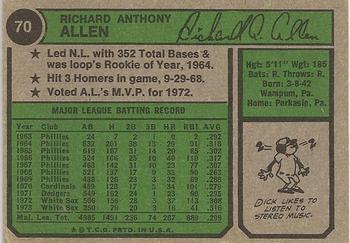 Dick Allen  baseball card collectible - Main Image 2