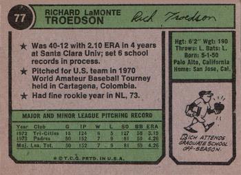 Rich Troedson  baseball card collectible - Main Image 2