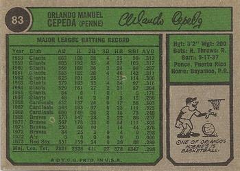 Orlando Cepeda  baseball card collectible - Main Image 2