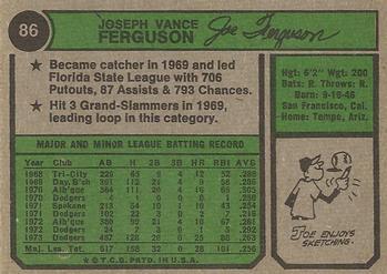 Joe Ferguson  baseball card collectible - Main Image 2