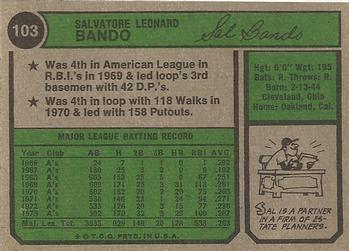 Sal Bando  baseball card collectible - Main Image 2