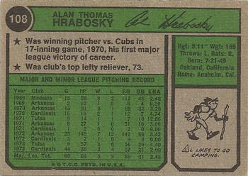 Al Hrabosky  baseball card collectible - Main Image 2