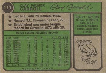 Clay Carroll  baseball card collectible - Main Image 2