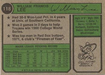 Bill Lee  baseball card collectible - Main Image 2