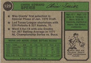 Chris Speier  baseball card collectible - Main Image 2