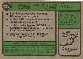 David Clyde  baseball card collectible - Main Image 2