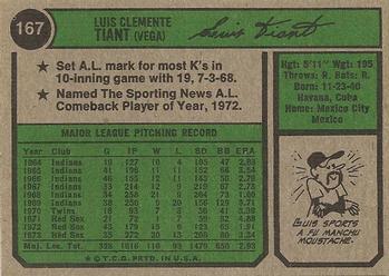 Luis Tiant  baseball card collectible - Main Image 2