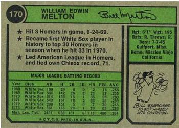 Bill Melton  baseball card collectible - Main Image 2