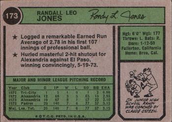 Randy Jones  baseball card collectible - Main Image 2