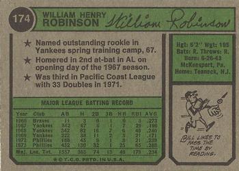 Bill Robinson  baseball card collectible - Main Image 2