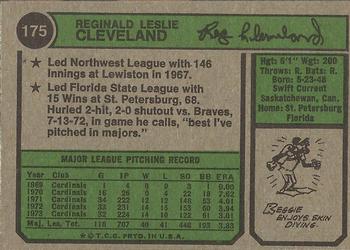 Reggie Cleveland  baseball card collectible - Main Image 2