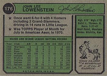 John Lowenstein  baseball card collectible - Main Image 2