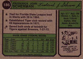 Fred Scherman  baseball card collectible - Main Image 2