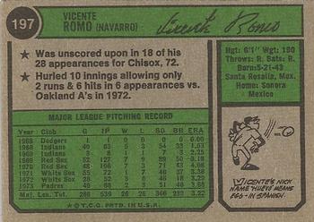 Vicente Romo  baseball card collectible - Main Image 2