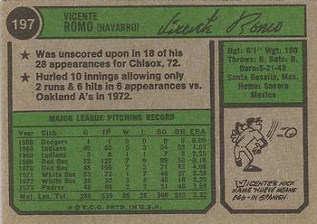 Vicente Romo  baseball card collectible - Main Image 2