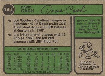 Dave Cash  baseball card collectible - Main Image 2