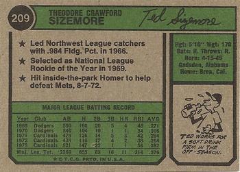 Ted Sizemore  baseball card collectible - Main Image 2