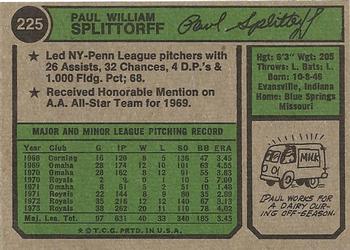 Paul Splittorff  baseball card collectible - Main Image 2