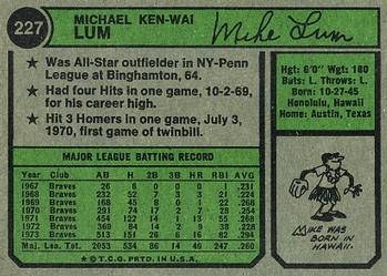 Mike Lum  baseball card collectible - Main Image 2