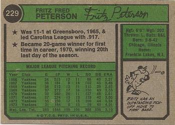 Fritz Peterson  baseball card collectible - Main Image 2
