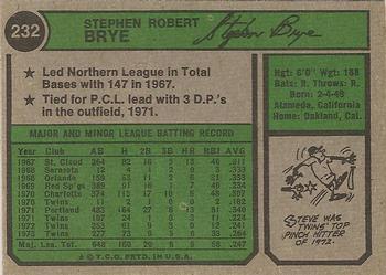 Steve Brye  baseball card collectible - Main Image 2