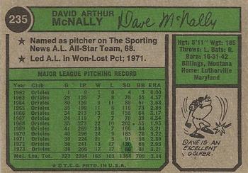 Dave McNally  baseball card collectible - Main Image 2
