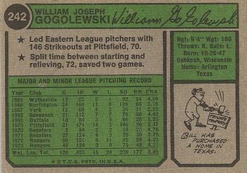 Bill Gogolewski  baseball card collectible - Main Image 2