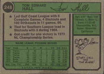 Tom Hall  baseball card collectible - Main Image 2