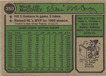 Willie McCovey  baseball card collectible - Main Image 2