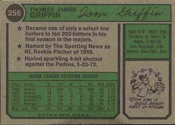 Tom Griffin  baseball card collectible - Main Image 2